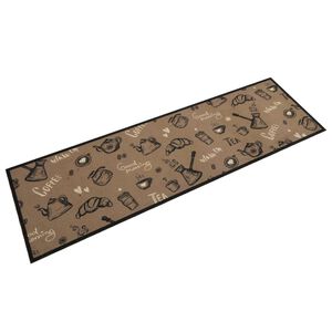 vidaXL k&oslash;kkent&aelig;ppe 45x150 cm morgen-design vaskbart velour brun