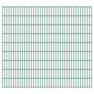 vidaXL 2D paneler og pæle til havehegn, 2.008x1.830 mm, 24 m, grønne