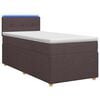 vidaXL Boxmadras med topmadras M&oslash;rk Brun 100 x 200 cm Stof