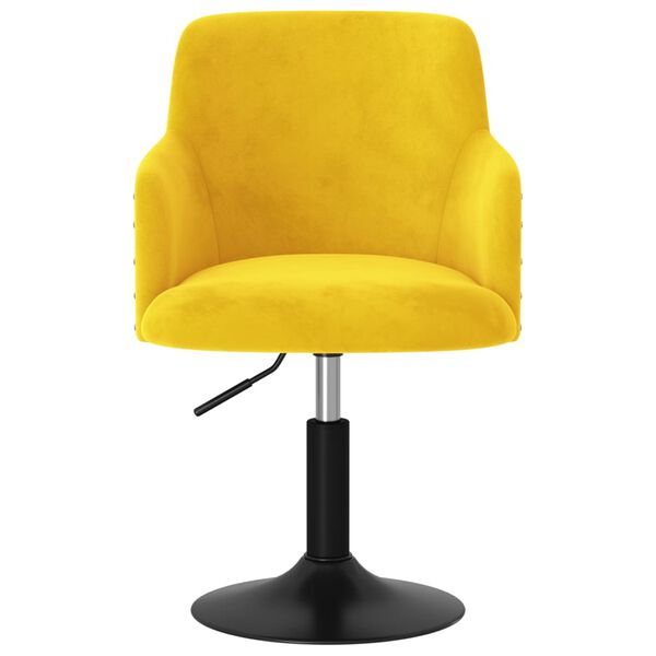 vidaXL drejelige spisebordsstole 2 stk. fl&oslash;jl sennepsgul