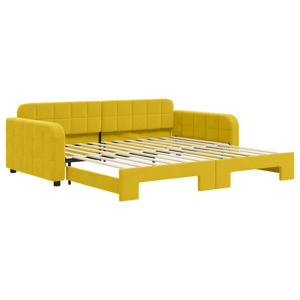 vidaXL daybed med udtr&aelig;k 100x200 cm velour gul