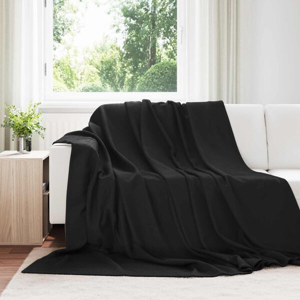 vidaXL Kastet&aelig;pper 24 pcs Sort 270 x 240 cm Fleece