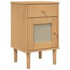 vidaXL sengebord SENJA rattanlook 40x35x65 cm massivt fyrretr&aelig; brun