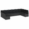 vidaXL Havesofa S&aelig;t 10 stk. Sort polyrattan