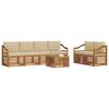 vidaXL Udend&oslash;rs sofagruppe 7 pcs Naturlig og Beige Massivt Akacietr&aelig;