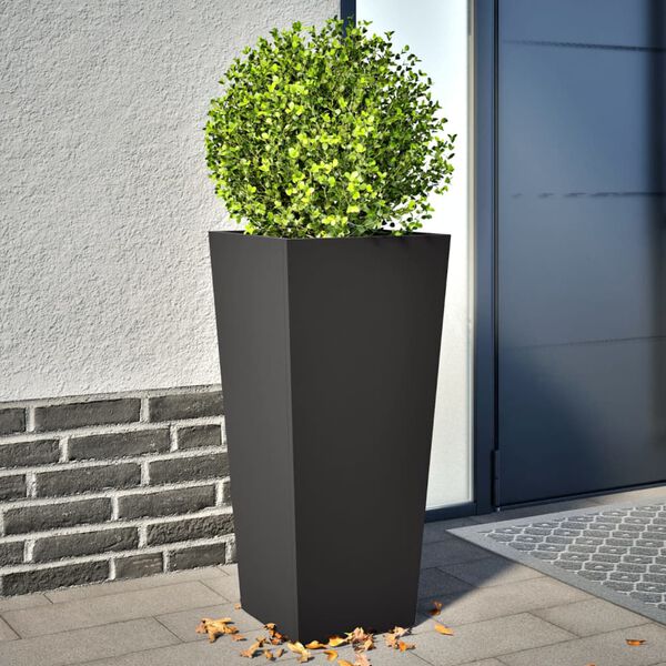 vidaXL plantekrukker 2 stk. 35x35x75 cm st&aring;l sort