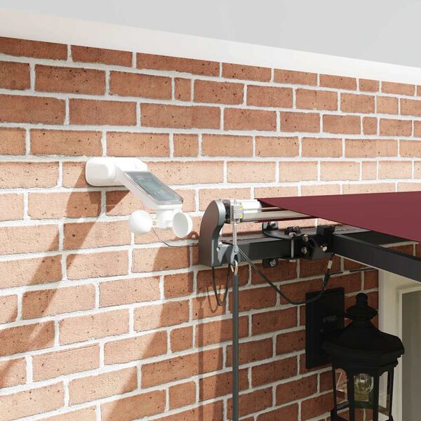 vidaXL markise med LED-lys 500x300 cm automatisk betjening bordeaux