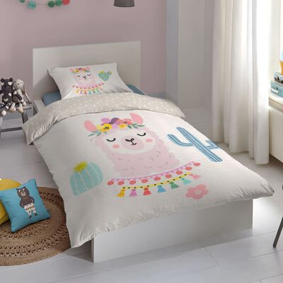 Good Morning sengetøj til børn LLAMA 140x200/220 cm flerfarvet