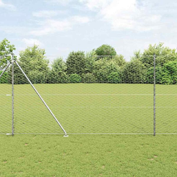 vidaXL Hegnspæl Sølv 50 x 1,5 m (50 mm net) Stål