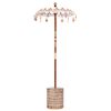 vidaXL Balinesisk parasol med base Creme 95 x 95 x 260 cm