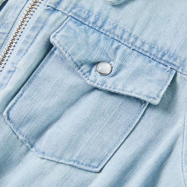 Onesie til b&oslash;rn str. 116 med korte &aelig;rmer lysebl&aring;