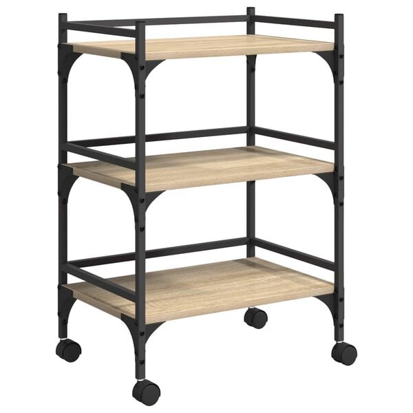 vidaXL K&oslash;kkenvogn Sonoma eg 50 x 35 x 75,5 cm Konstrueret tr&aelig;