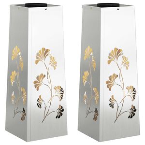 vidaXL Solar LED sti lys 2 stk. Varm hvid 18 x 18 x 50 cm
