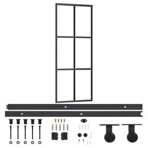 vidaXL skyded&oslash;r m. monteringss&aelig;t 76x205 cm sikkerhedsglas og aluminium