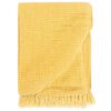 vidaXL plaid 160 x 210 cm bomuld sennepsgul