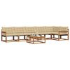 vidaXL Udend&oslash;rs sofagruppe med pude 7 pcs Naturlig og Beige