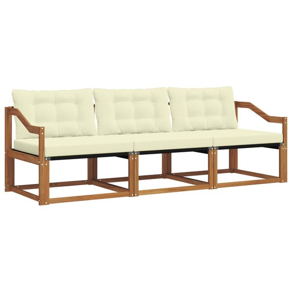 vidaXL Udend&oslash;rs sofagruppe med pude 3 pcs Naturlig og Fl&oslash;de