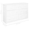 vidaXL sk&aelig;nk 113x35x73 cm 7 skuffer massivt fyrretr&aelig; hvid