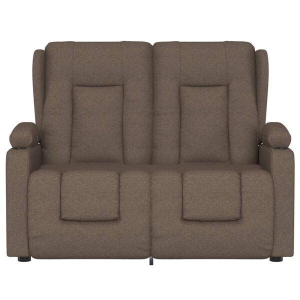 vidaXL 2-personers massagestol med kopholdere stof gråbrun