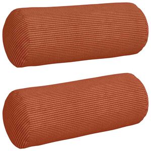 vidaXL Bolsterpuder 2 pcs R&oslash;d orange &Oslash; 15 x 40 cm Velourstof