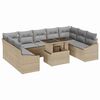 vidaXL Sofa S&aelig;t 10 stk. Beige og lys gr&aring; polyrattan