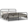 vidaXL sengeramme med sengegavl og fodg&aelig;rde 193x203 cm metal sort