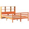 vidaXL seng med reol uden madras 140x200 cm massivt træ gyldenbrun