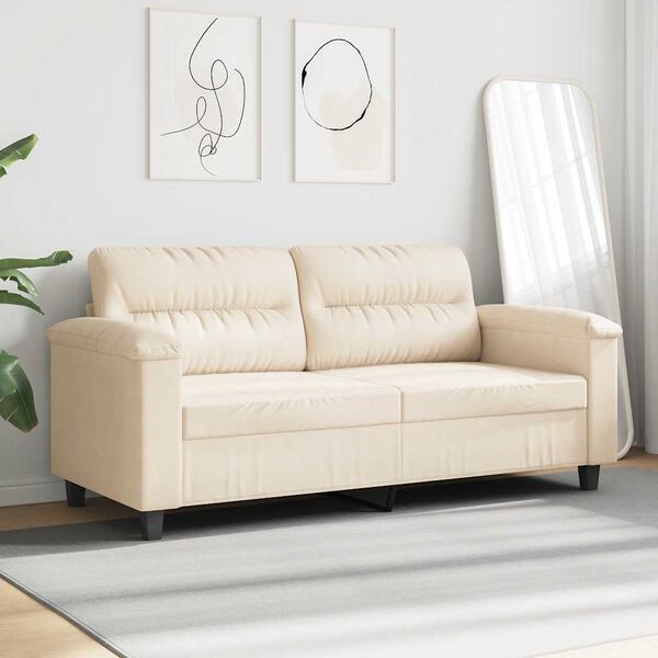 vidaXL 2-personers sofa 140 cm mikrofiberstof beige
