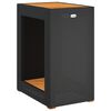 vidaXL havebord med trætop 60x40x75 cm polyrattan sort