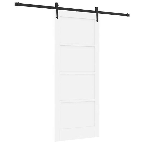 vidaXL Skyded&oslash;r ORKDAL Hvid 83 x 202 cm Massiv fyrretr&aelig;