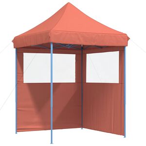 vidaXL foldbart pop-up festtelt med 2 sidev&aelig;gge terracotta