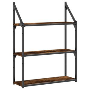 vidaXL v&aelig;greol med 3 hylder 60x21x78,5 cm konstrueret tr&aelig; r&oslash;gfarvet eg