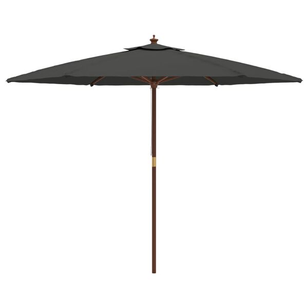 vidaXL haveparasol med træstang 299x240 cm antracitgrå
