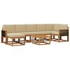 vidaXL Udend&oslash;rs sofagruppe med pude 8 pcs Naturlig og Beige Polyester