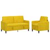 vidaXL Sofa s&aelig;t med opbevaring 2 stk. Gul Polyester