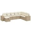 vidaXL sofas&aelig;t til haven 8 dele med hynder polyrattan beige