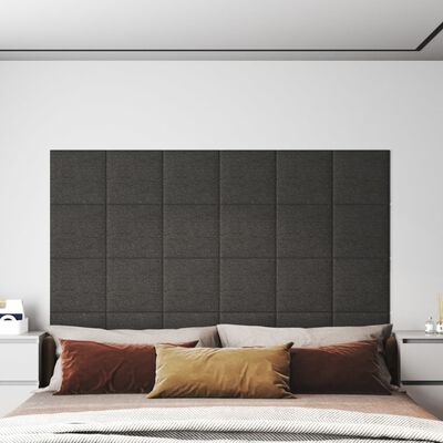 vidaXL vægpaneler 12 stk. 30x30 cm 1,08 m² stof mørkegrå