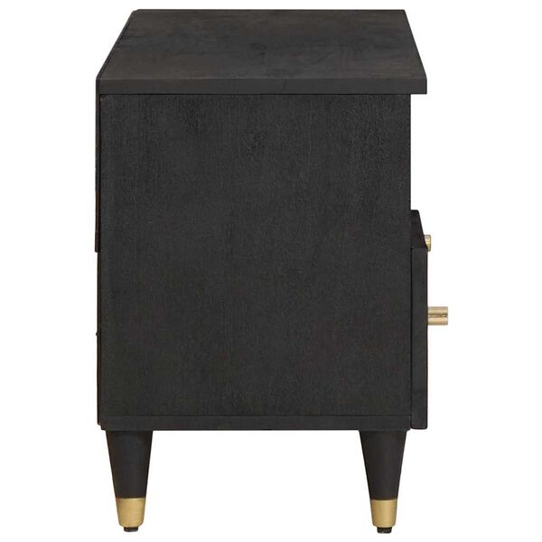 vidaXL TV-skab med skuffe Sort 100 x 33 x 46 cm Massivt mangotr&aelig;