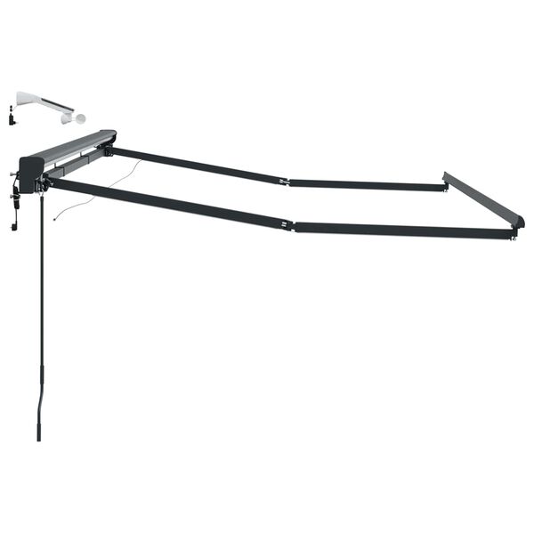 vidaXL Elektrisk Markisedugramme med LED Antracit 3 x 2 m Aluminium
