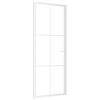 vidaxL d&oslash;r 83x201,5 cm sikkerhedsglas og aluminium hvid