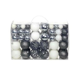 vidaXL julekugles&aelig;t 100 stk. 3/4/6 cm hvid/gr&aring;