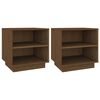vidaXL sengeborde 2 stk. 40x34x40 cm massivt fyrretr&aelig; gyldenbrun