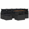 vidaXL Havesofa S&aelig;t 7 stk. Sort polyrattan