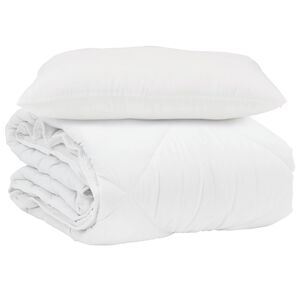 vidaXL Sommer dyne med pude 2 pcs Hvid Microfiber