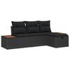 vidaXL Havesofa S&aelig;t 4 stk. Sort polyrattan