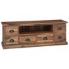 vidaXL TV-bord 110 x 30 x 40 cm Naturfarvet Massiv Teaktr&aelig;