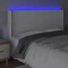 vidaXL sengegavl med LED-lys 203x16x118/128 cm kunstl&aelig;der hvid