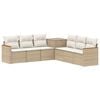 vidaXL Sofa S&aelig;t 7 stk. Beige og cremehvid Poly Rattan og St&aring;l