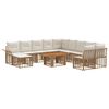 vidaXL Havesofa S&aelig;t 12 stk. Naturlig og Creme Hvid polyrattan
