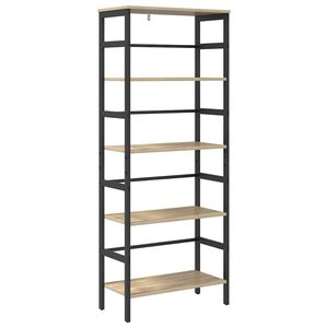 vidaXL Bogreol 4 niveauer 60 x 29,5 x 149 cm Konstrueret tr&aelig; Sonoma eg